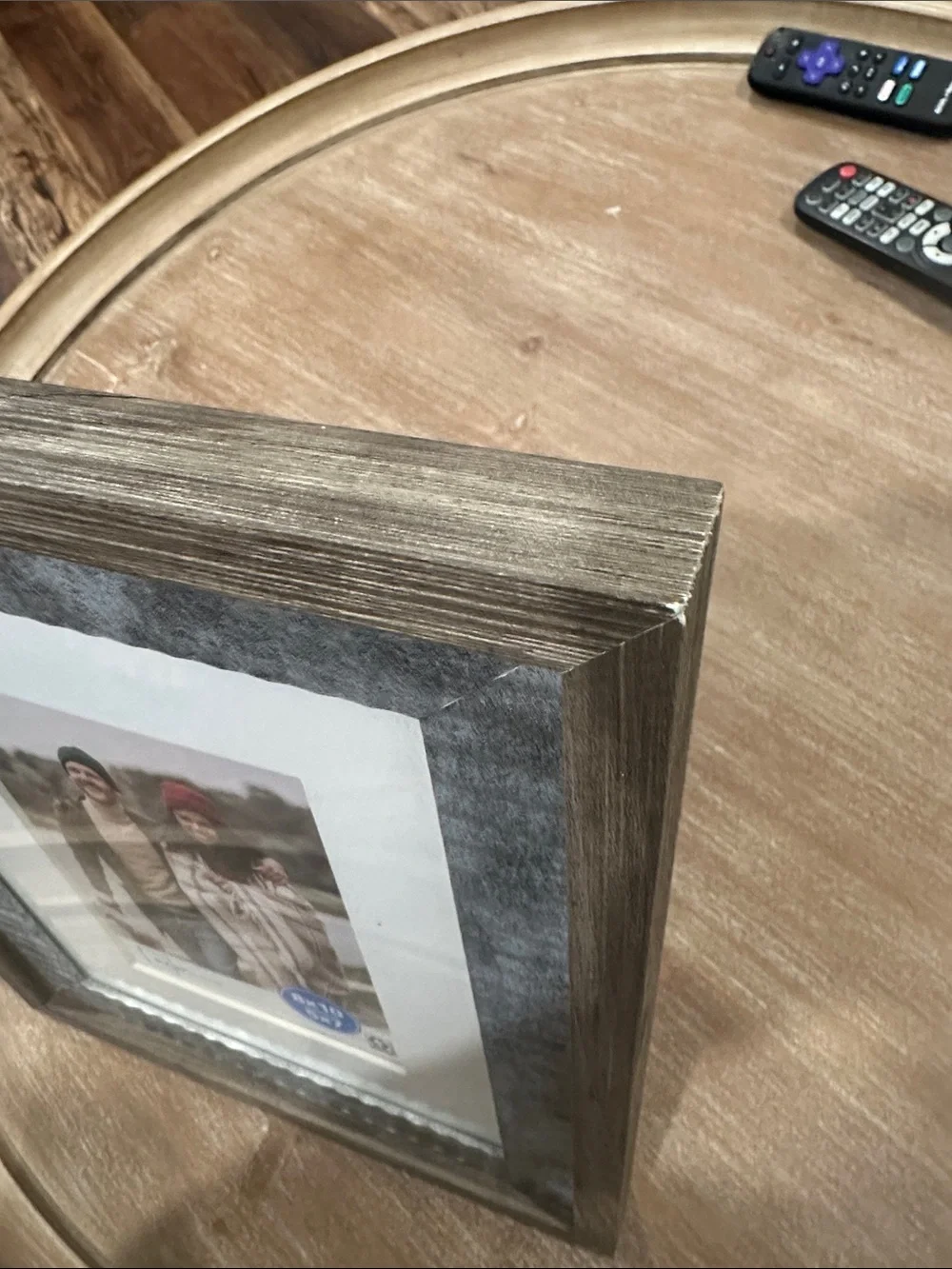 Mainstays Brown Wood Frame with Gray Ribbed Inner Trim 8x10 matted to 5x7